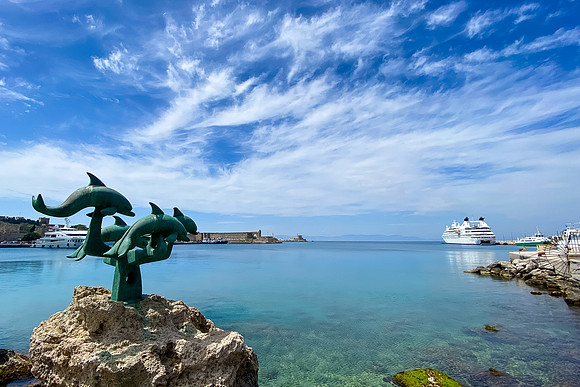 Dolphin Statue, Rhodes, Greece