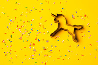 Unicorn Cookie Cutter with Rainbow Sprinkles